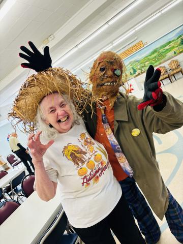 A community dining Halloween